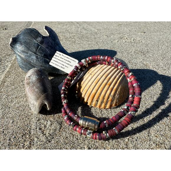 NWT Kendra Scott Reece Wrap Bracelet Choker 14K Plated Oxblood/Red Boho Hippie - Picture 2 of 2